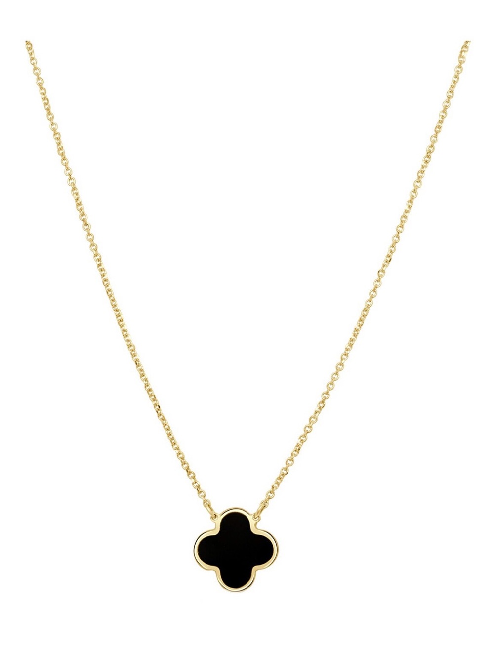14K Black Clover Necklace
